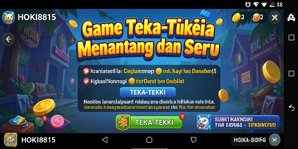 Screenshot utama HOKI8815 menampilkan antarmuka permainan Teka-Teki yang menarik.
