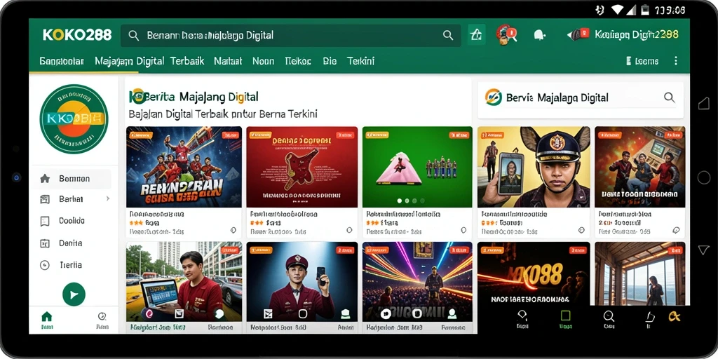 Antarmuka user-friendly KOKO288 dengan berbagai kategori berita.
