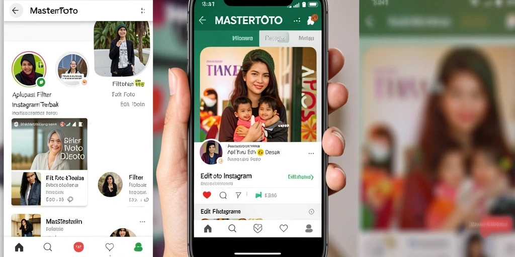 Antarmuka MASTERTOTO dengan berbagai filter Instagram yang mudah digunakan.