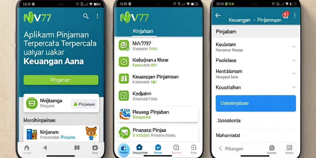 Tampilan antarmuka NV77 yang intuitif dan mudah digunakan untuk pinjaman.