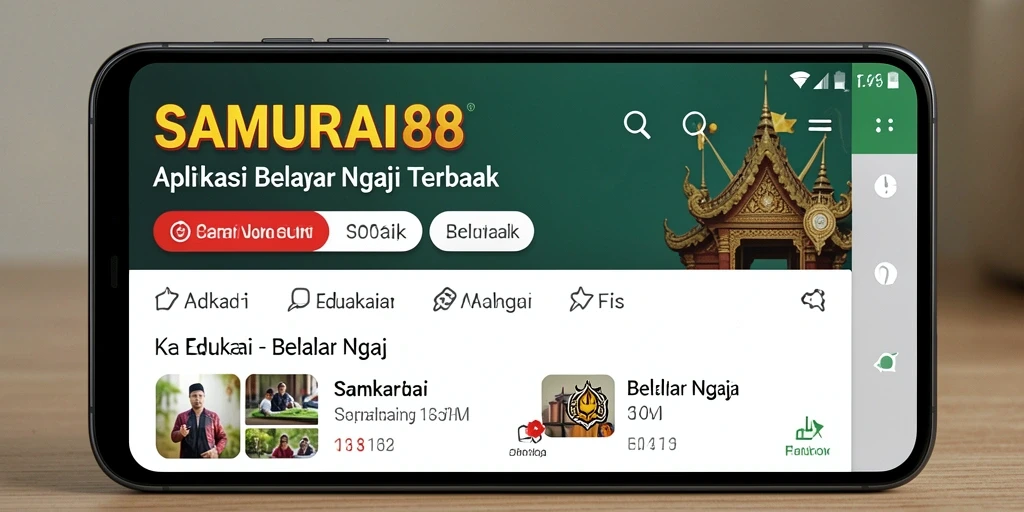 Tampilan aplikasi SAMURAI88 yang menarik untuk belajar ngaji.